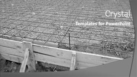  Presentation with house foundation - PPT theme with timber-formwork-with-metal-reinforcement background and a gray colored foreground