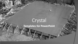  Presentation with building foundation - Presentation design enhanced with timber-formwork-with-metal-reinforcement background and a gray colored foreground