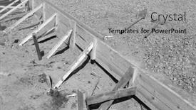  Presentation with house foundation - Presentation design having timber-formwork-with-metal-reinforcement background and a light gray colored foreground