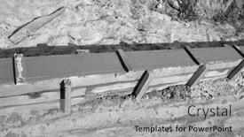  Presentation with house foundation - Slide set having timber-formwork-with-metal-reinforcement background and a light gray colored foreground