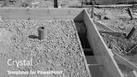  Presentation with house foundation - Presentation featuring timber-formwork-with-metal-reinforcement background and a gray colored foreground