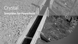  Presentation with house foundation - Slide set consisting of timber-formwork-with-metal-reinforcement background and a gray colored foreground