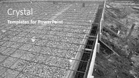 Presentation with house foundation - Presentation theme featuring timber-formwork-with-metal-reinforcement background and a gray colored foreground
