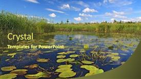  Presentation with timber harvest thanksgiving - Slide set featuring timber-lake background and a tawny brown colored foreground