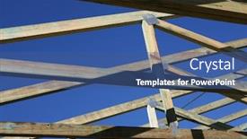  Presentation with framework - Colorful slides enhanced with timber roof framework backdrop and a ocean colored foreground