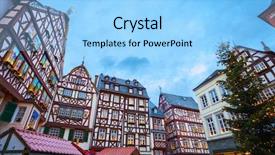  Presentation with traditional - Presentation theme featuring bernkastel-kues rhineland-palatinate germany background and a light blue colored foreground