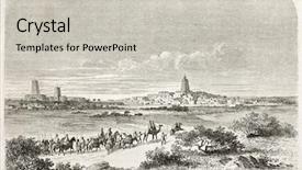  Presentation with create - Theme consisting of timbuktu old illustration create background and a light gray colored foreground