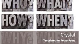  Presentation with decision making - Colorful PPT theme enhanced with brainstorming or decision making questions backdrop and a gray colored foreground