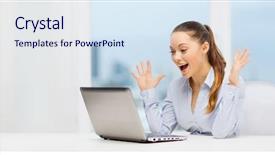  Presentation with office - Slides consisting of free time - business and office concept background and a sky blue colored foreground