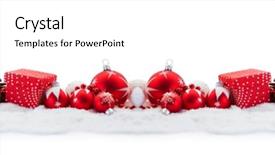  Presentation with gifts - Amazing PPT theme having time - christmas panorama background with gifts backdrop and a white colored foreground