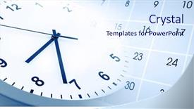  Presentation with clock face - Amazing presentation theme having time - clock face and calendar composite backdrop and a sky blue colored foreground