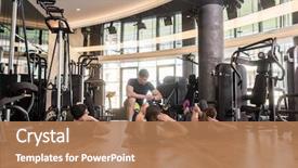  Presentation with abdominal - PPT layouts having time - fitness instructor timing three young background and a coral colored foreground