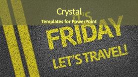  Presentation with thank god its friday - Cool new PPT theme with passage time - it's friday let's travel written backdrop and a tawny brown colored foreground