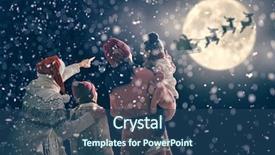  Presentation with merry christmas - Slide set enhanced with time - merry christmas and happy holidays background and a ocean colored foreground