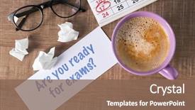  Presentation with ready - Beautiful slide set featuring time - paper with question are you backdrop and a violet colored foreground