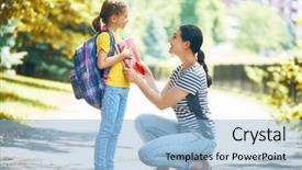  Presentation with pupil - PPT layouts with time - parent and pupil of primary background and a light blue colored foreground