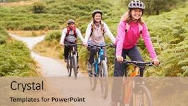  Presentation with parents teen - Presentation theme having time - pre-teen girl riding mountain bike background and a coral colored foreground
