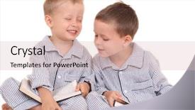  Presentation with story - Slide deck consisting of story time - two brothers in pijamas background and a lemonade colored foreground