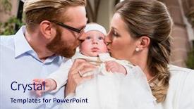  Presentation with christening - Theme enhanced with time after the christening ceremony background and a sky blue colored foreground
