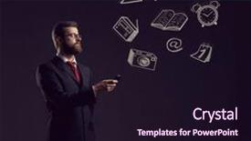  Presentation with animation - Slide deck consisting of time animation - businessman checking his smartphone background and a  colored foreground