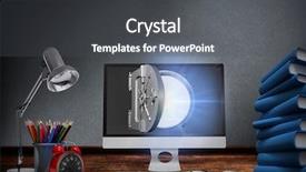  Presentation with animation - Presentation design featuring time animation - digital composite image of computer background and a dark gray colored foreground