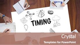  Presentation with animation - Cool new slide set with time animation - digital composite of timing text backdrop and a coral colored foreground