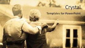  Presentation with senior couple - PPT layouts enhanced with time animation - grey background against senior couple background and a blonde colored foreground