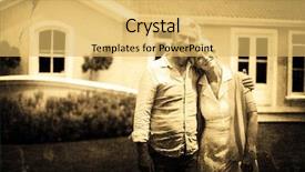  Presentation with animation - PPT theme with time animation - grey background against senior couple background and a yellow colored foreground