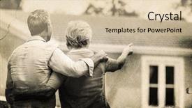  Presentation with active seniors senior couple - PPT layouts enhanced with time animation - grey background against senior couple background and a lemonade colored foreground