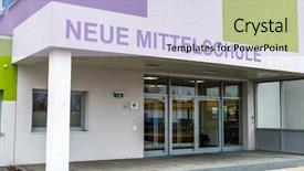  Presentation with reform - Presentation theme having time attendance - new secondary school symbol background and a light blue colored foreground