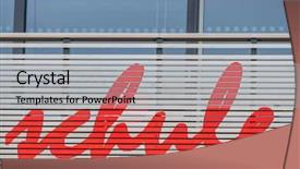  Presentation with school building - Amazing slide set having time attendance - school building facade backdrop and a light gray colored foreground