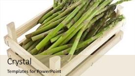  Presentation with bound - Colorful theme enhanced with time bound - asparagus bunch in wooden crate backdrop and a  colored foreground