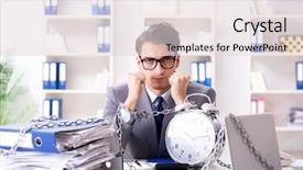  Presentation with busy - Slides enhanced with time bound - busy employee chained to his background and a lemonade colored foreground