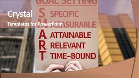  Presentation with goal setting - Slide deck consisting of time bound - goal setting - smart card background and a coral colored foreground