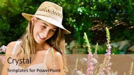  Presentation with caring - Amazing presentation having time break silence - woman gardener caring backdrop and a  colored foreground