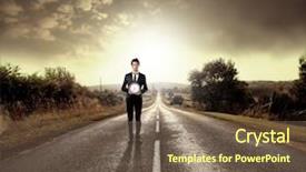  Presentation with time money - Amazing theme having businessman with clock backdrop and a tawny brown colored foreground