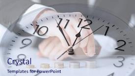  Presentation with time money - Amazing PPT theme having time business money making people backdrop and a sky blue colored foreground