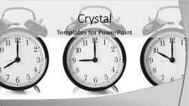  Presentation with time for change - Slide deck with time change concept alarm clocks background and a light gray colored foreground