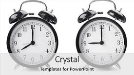  Presentation with time for change - Theme having time change concept alarm clocks background and a light gray colored foreground