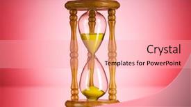  Presentation with learn english concept time - PPT theme featuring time concept - hourglass background and a lemonade colored foreground