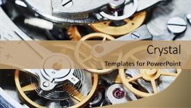  Presentation with learn english concept time - Cool new presentation theme with time concept clock mechanism close backdrop and a coral colored foreground