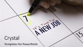  Presentation with job - Amazing slide deck having time for a new job backdrop and a light gray colored foreground