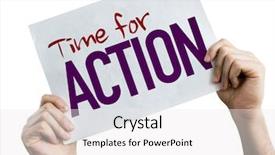  Presentation with emergency - PPT theme having time for action placard isolated background and a white colored foreground