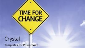  Presentation with change - Slide set enhanced with time for change road sign background and a light blue colored foreground