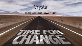  Presentation with time for change - Presentation theme featuring time for change written background and a light gray colored foreground
