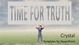  Presentation with truth - PPT layouts with time for truth words background and a mint green colored foreground
