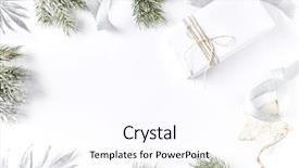 Presentation with space time - Slides having time frame - arrangement of christmas decorations background and a white colored foreground