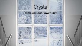  Presentation with window frame - Cool new PPT layouts with time frame - modern residential window with snow backdrop and a light blue colored foreground