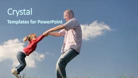  Presentation with minimalist interpersonal relationship - Presentation enhanced with time free - relationship between father and daughter background and a ocean colored foreground