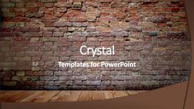  Presentation with brown wood texture - Colorful PPT theme enhanced with time grunge masonry brickwork backdrop and a violet colored foreground